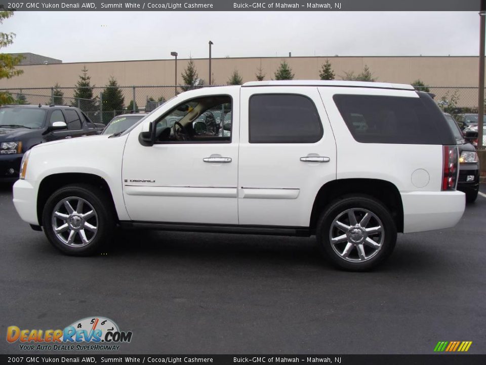2007 GMC Yukon Denali AWD Summit White / Cocoa/Light Cashmere Photo #7