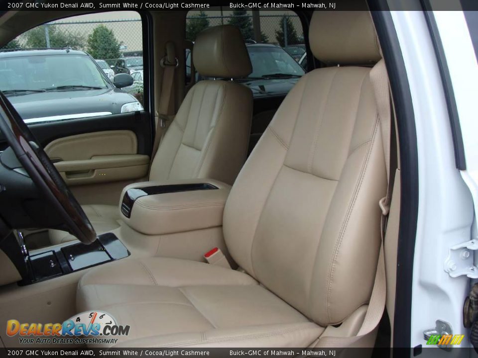 2007 GMC Yukon Denali AWD Summit White / Cocoa/Light Cashmere Photo #14