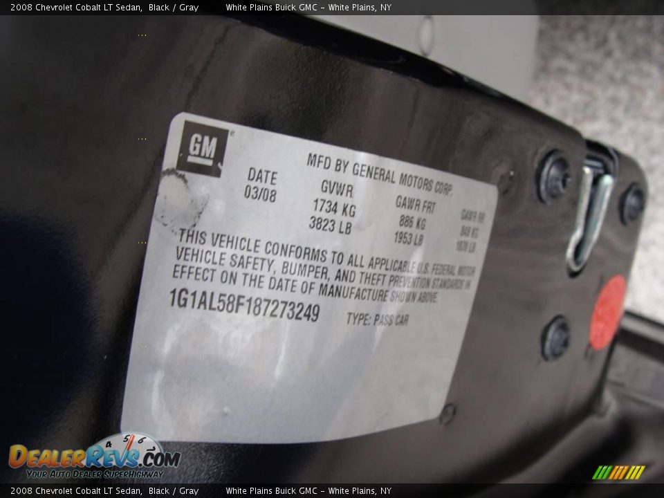 2008 Chevrolet Cobalt LT Sedan Black / Gray Photo #24