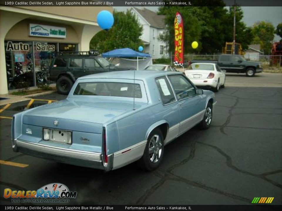 1989 Cadillac DeVille Sedan Light Sapphire Blue Metallic / Blue Photo #3