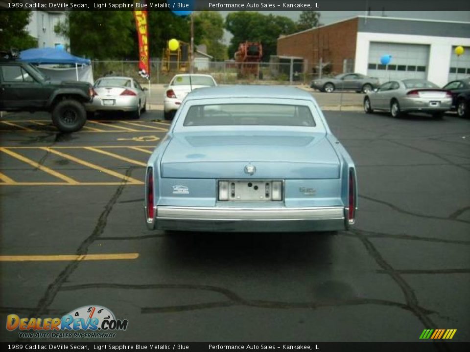 1989 Cadillac DeVille Sedan Light Sapphire Blue Metallic / Blue Photo #4