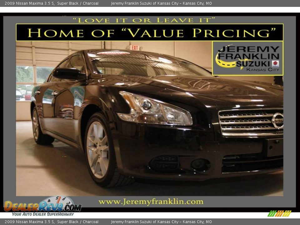 2009 Nissan Maxima 3.5 S Super Black / Charcoal Photo #1
