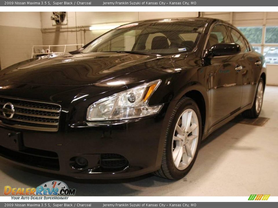 2009 Nissan Maxima 3.5 S Super Black / Charcoal Photo #3