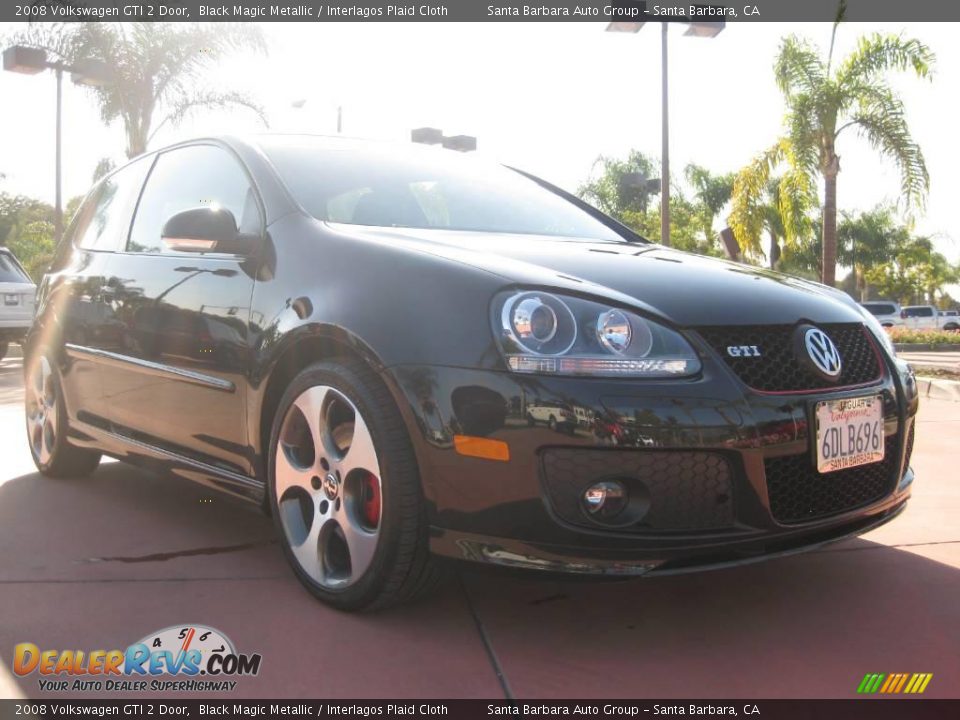 2008 Volkswagen GTI 2 Door Black Magic Metallic / Interlagos Plaid Cloth Photo #1