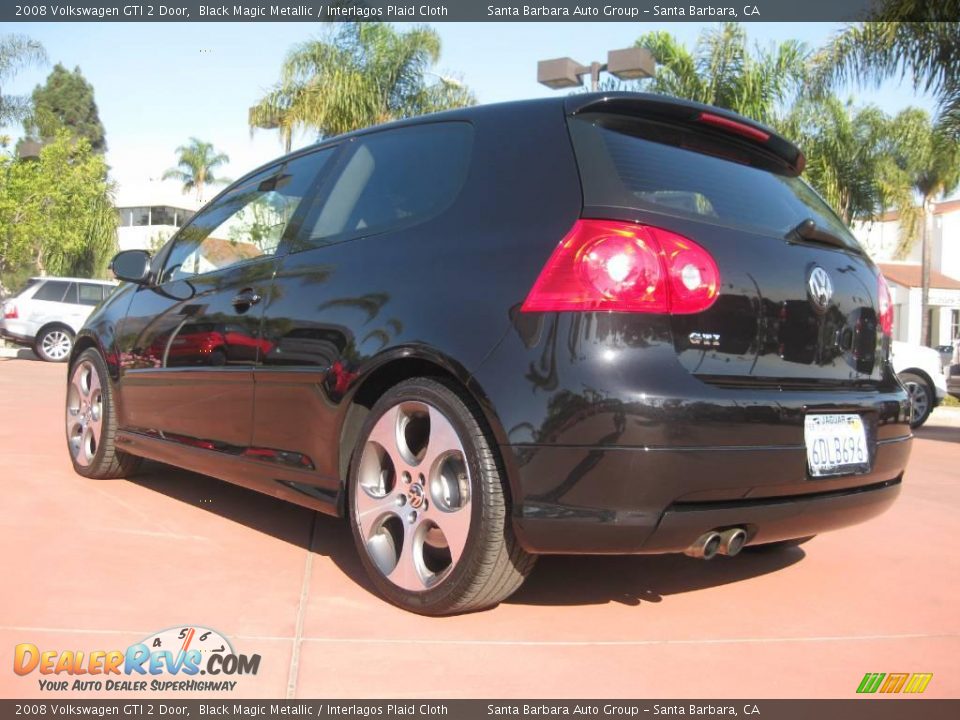 2008 Volkswagen GTI 2 Door Black Magic Metallic / Interlagos Plaid Cloth Photo #2