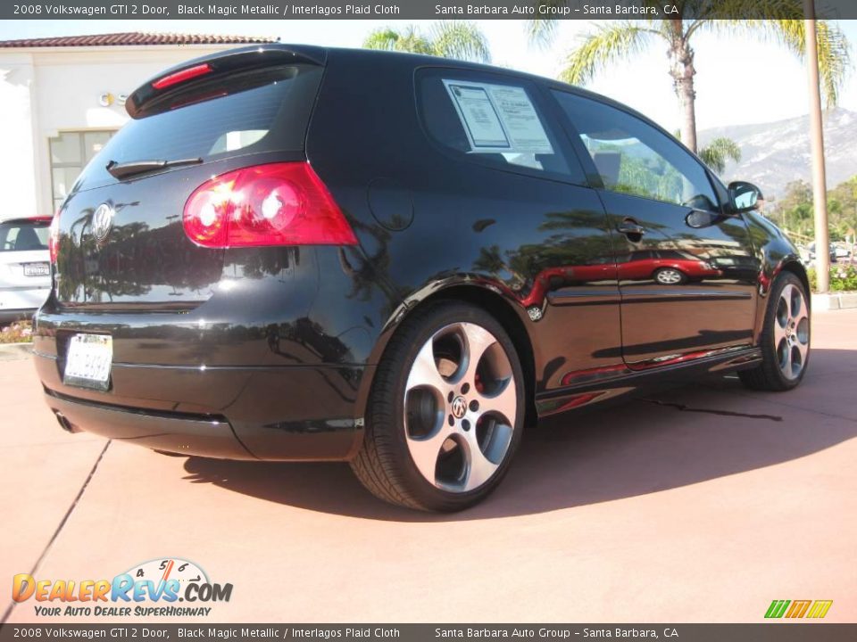 2008 Volkswagen GTI 2 Door Black Magic Metallic / Interlagos Plaid Cloth Photo #3