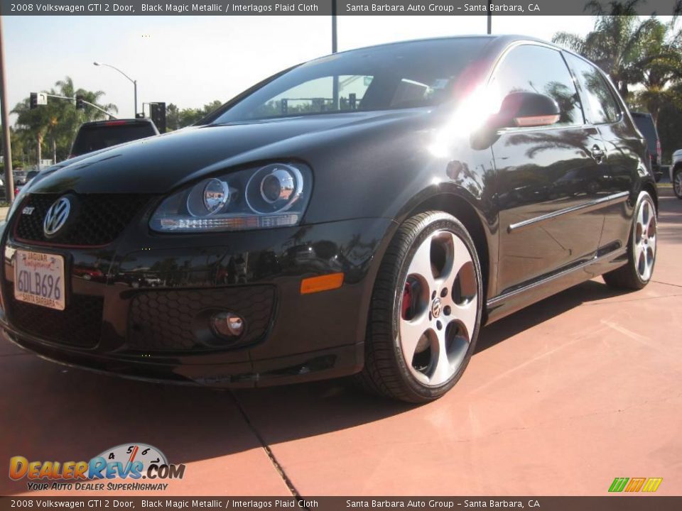 2008 Volkswagen GTI 2 Door Black Magic Metallic / Interlagos Plaid Cloth Photo #4