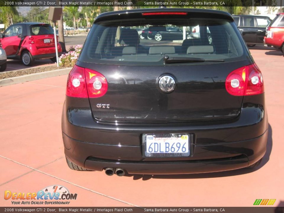 2008 Volkswagen GTI 2 Door Black Magic Metallic / Interlagos Plaid Cloth Photo #6