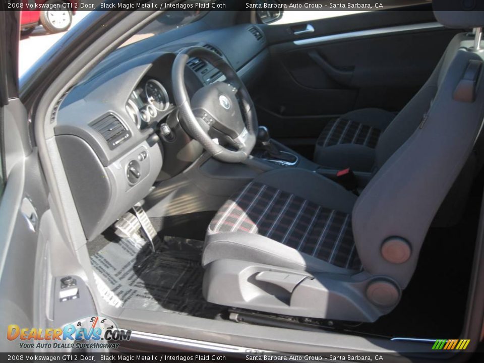 2008 Volkswagen GTI 2 Door Black Magic Metallic / Interlagos Plaid Cloth Photo #9