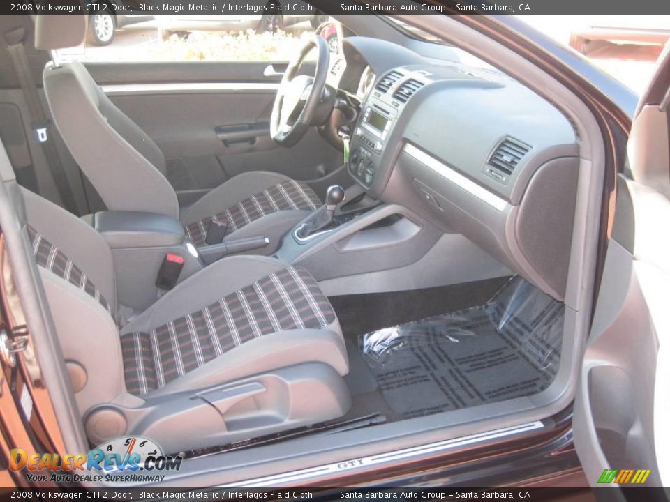 2008 Volkswagen GTI 2 Door Black Magic Metallic / Interlagos Plaid Cloth Photo #10