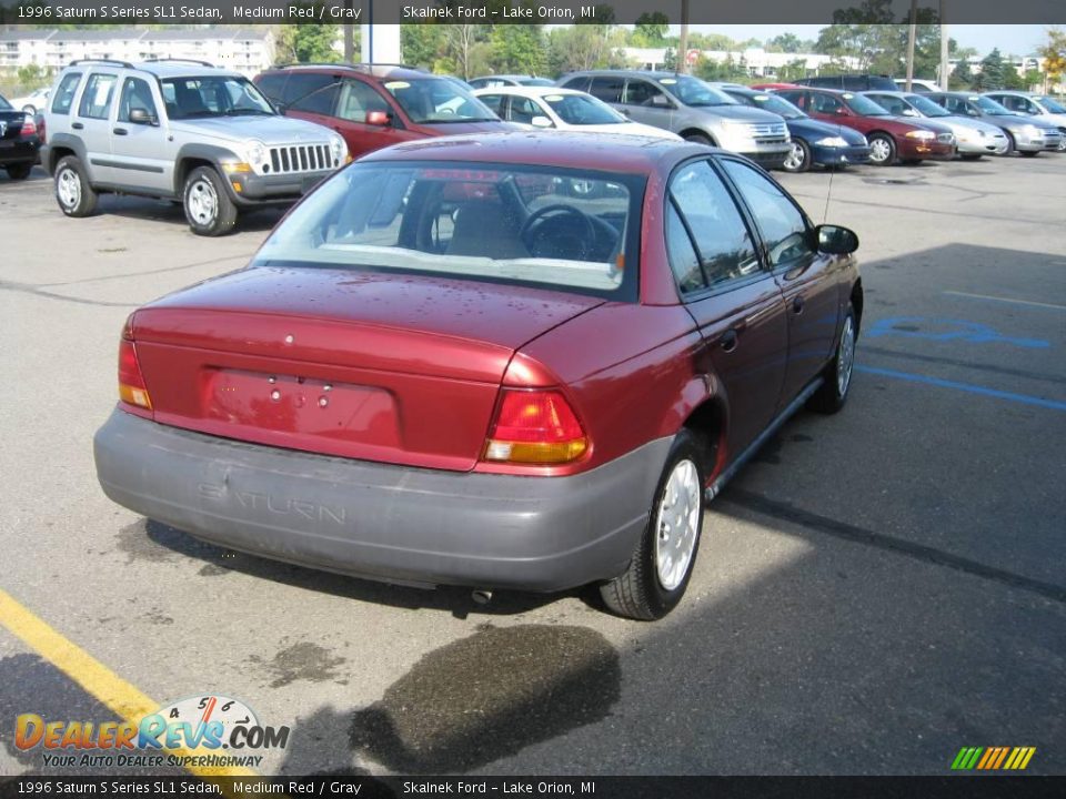 1996 Saturn S Series SL1 Sedan Medium Red / Gray Photo #10