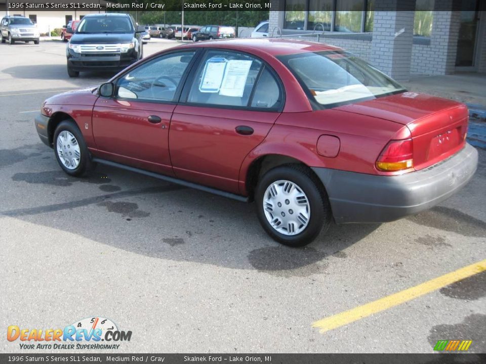 1996 Saturn S Series SL1 Sedan Medium Red / Gray Photo #13