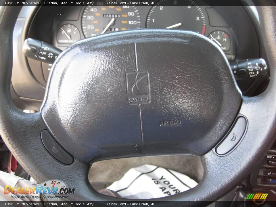 1996 Saturn S Series SL1 Sedan Medium Red / Gray Photo #24