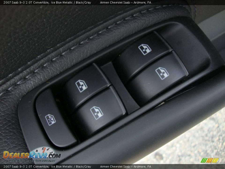 2007 Saab 9-3 2.0T Convertible Ice Blue Metallic / Black/Gray Photo #13