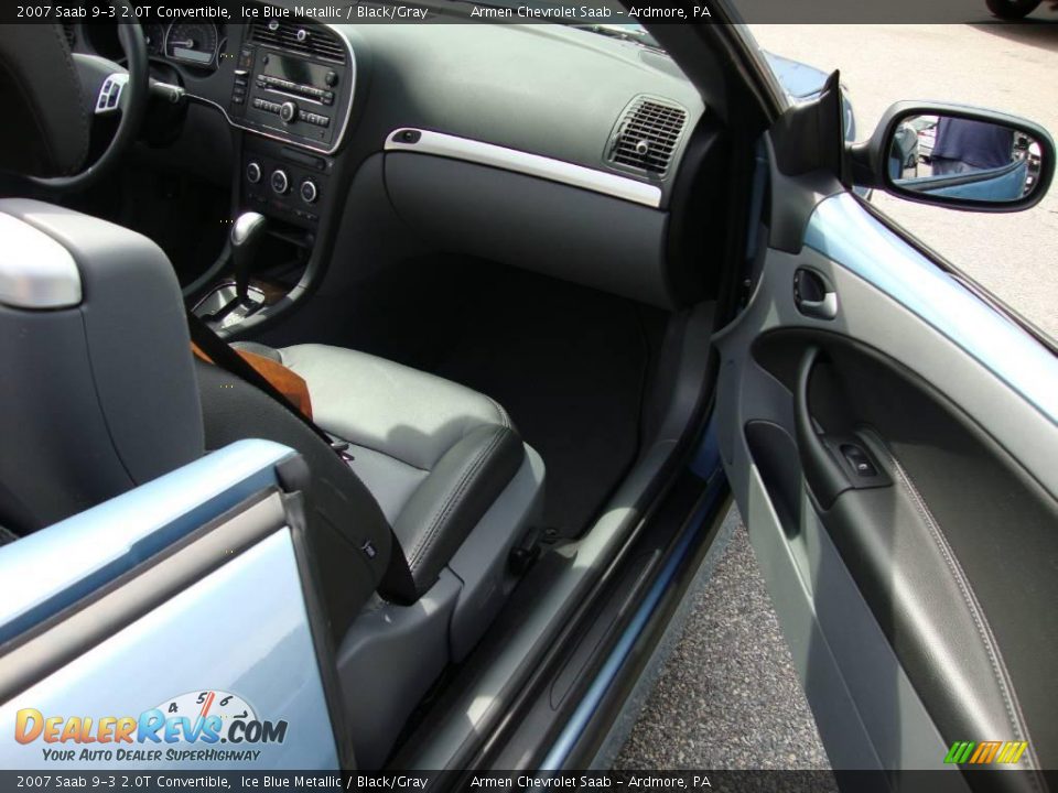 2007 Saab 9-3 2.0T Convertible Ice Blue Metallic / Black/Gray Photo #16