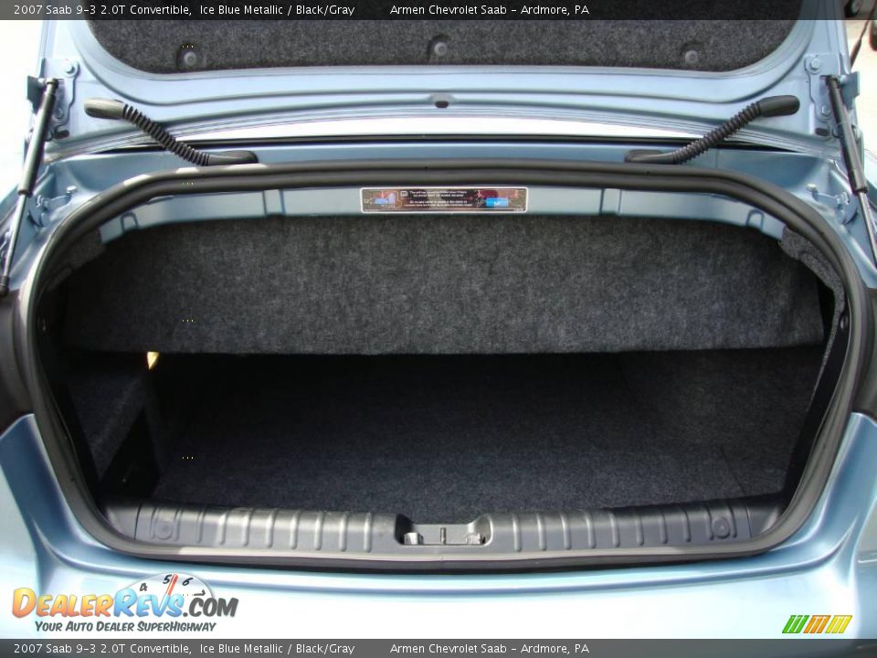 2007 Saab 9-3 2.0T Convertible Ice Blue Metallic / Black/Gray Photo #19