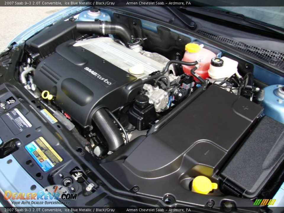 2007 Saab 9-3 2.0T Convertible Ice Blue Metallic / Black/Gray Photo #22