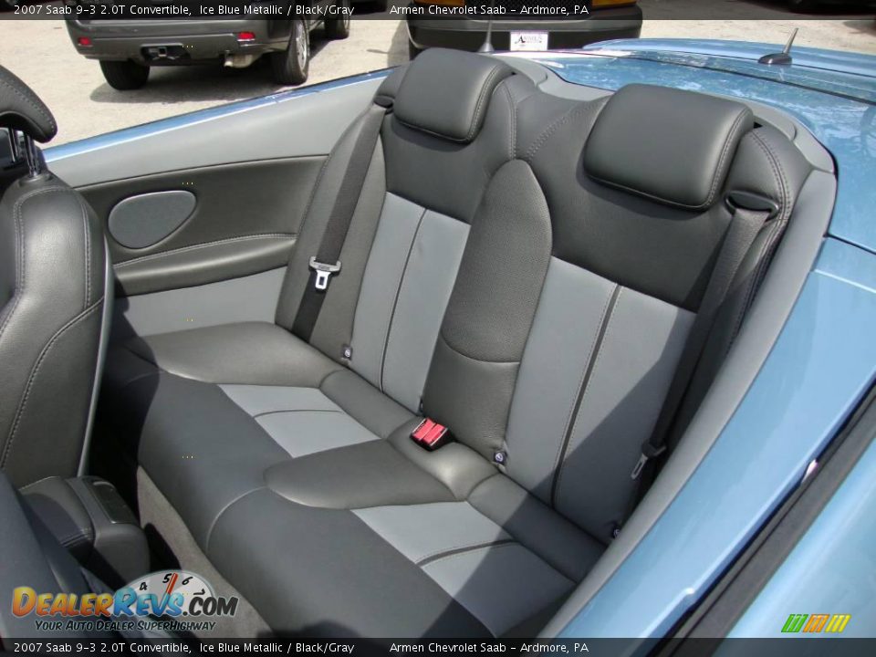 2007 Saab 9-3 2.0T Convertible Ice Blue Metallic / Black/Gray Photo #26