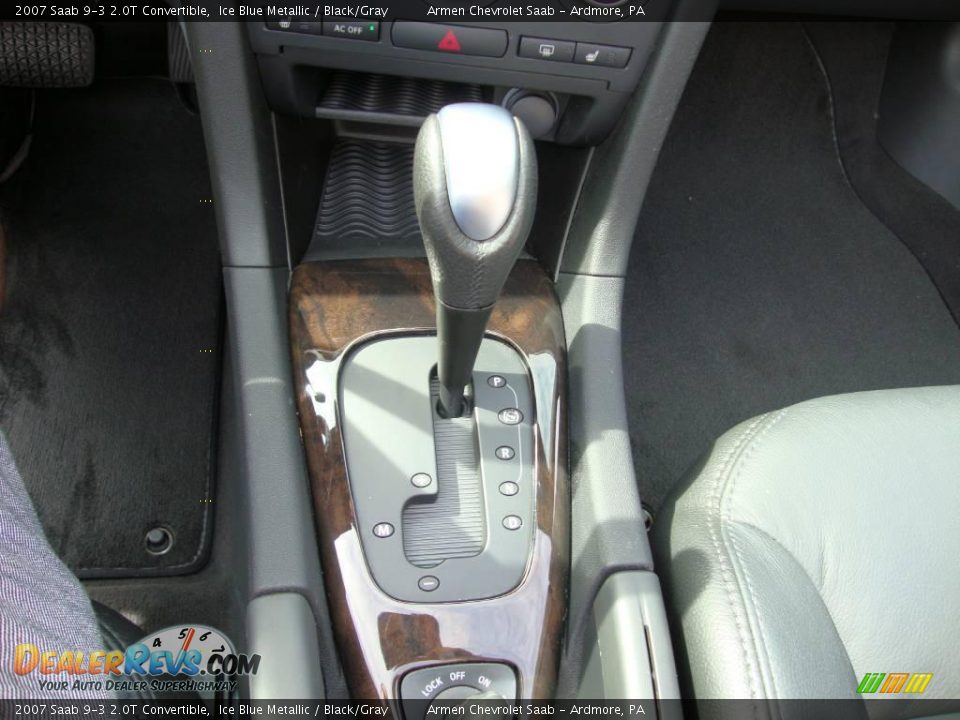 2007 Saab 9-3 2.0T Convertible Ice Blue Metallic / Black/Gray Photo #31