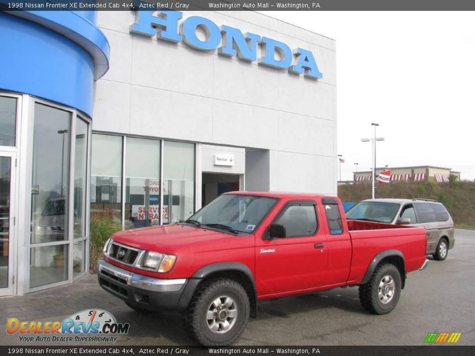 1998 Nissan Frontier XE Extended Cab 4x4 Aztec Red / Gray Photo #1