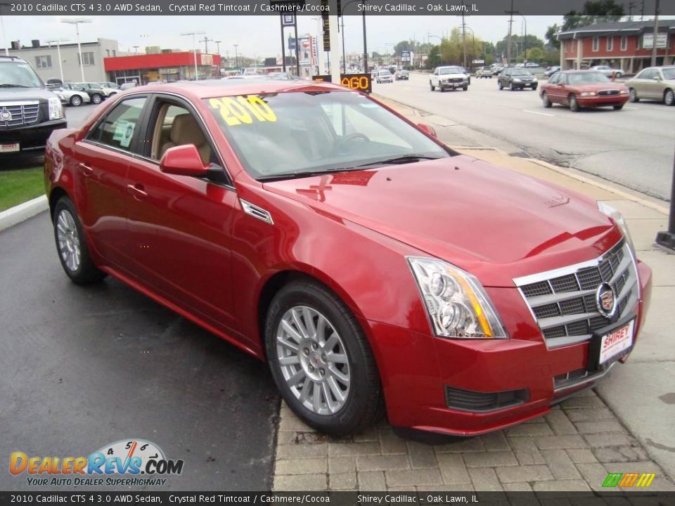 2010 Cadillac CTS 4 3.0 AWD Sedan Crystal Red Tintcoat / Cashmere/Cocoa Photo #3