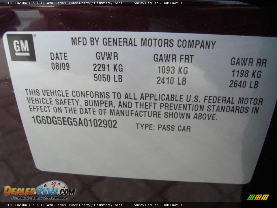 2010 Cadillac CTS 4 3.0 AWD Sedan Black Cherry / Cashmere/Cocoa Photo #20