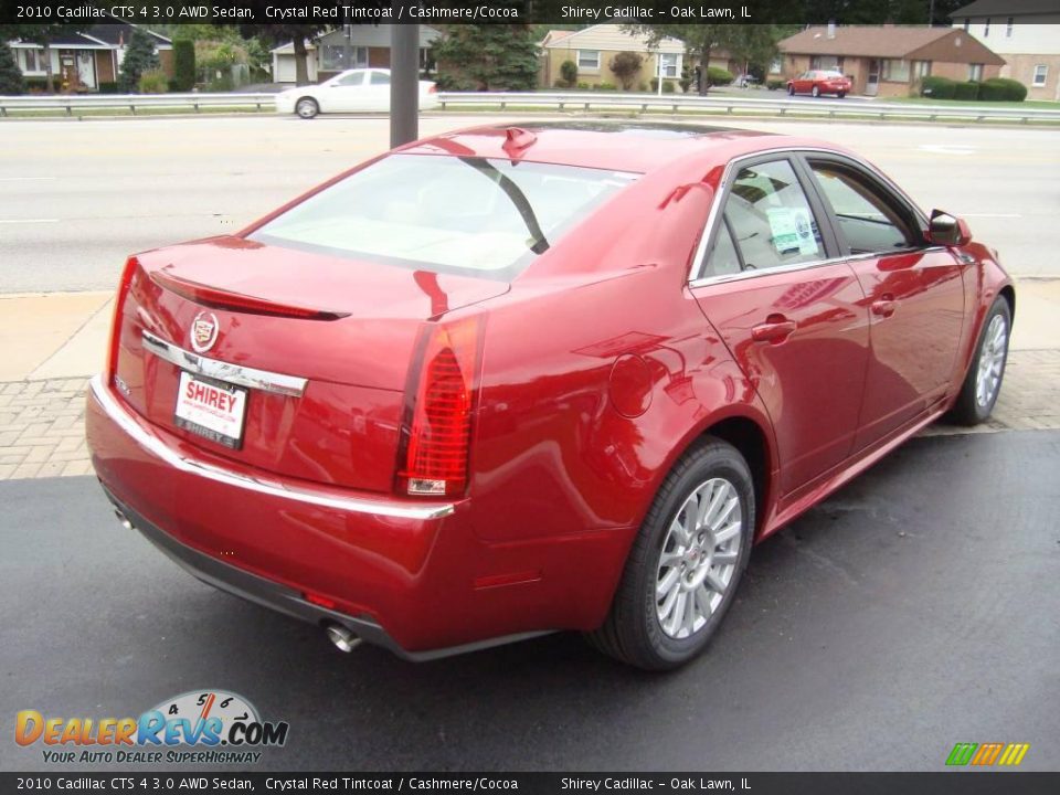 2010 Cadillac CTS 4 3.0 AWD Sedan Crystal Red Tintcoat / Cashmere/Cocoa Photo #4