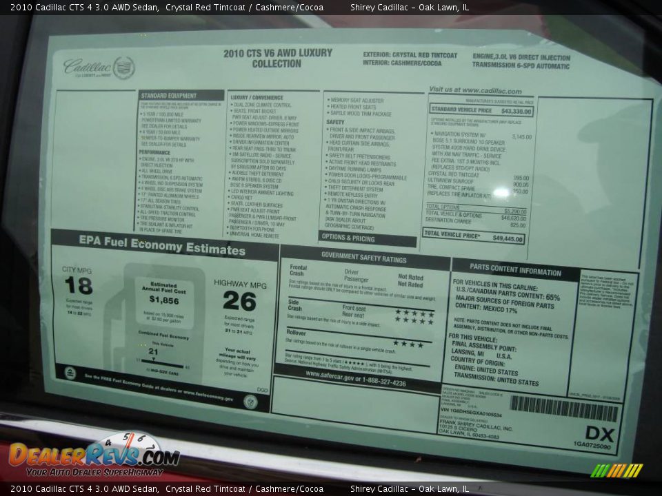 2010 Cadillac CTS 4 3.0 AWD Sedan Crystal Red Tintcoat / Cashmere/Cocoa Photo #18