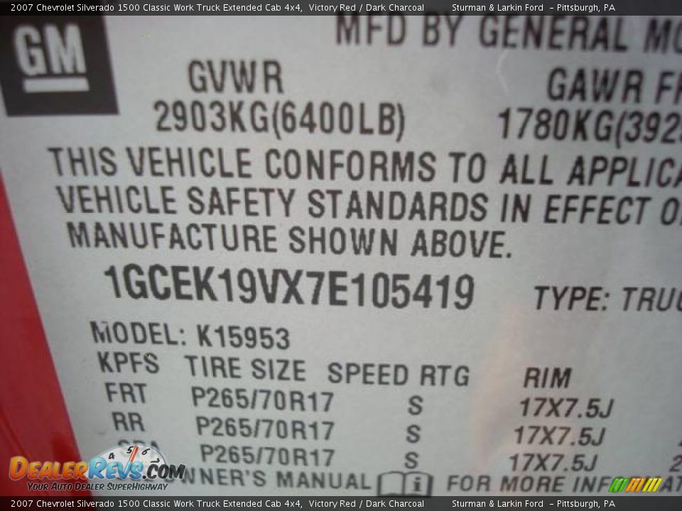 2007 Chevrolet Silverado 1500 Classic Work Truck Extended Cab 4x4 Victory Red / Dark Charcoal Photo #19