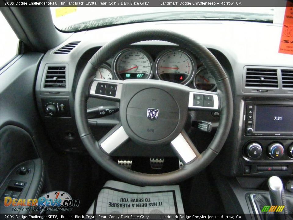 2009 Dodge Challenger SRT8 Brilliant Black Crystal Pearl Coat / Dark Slate Gray Photo #12