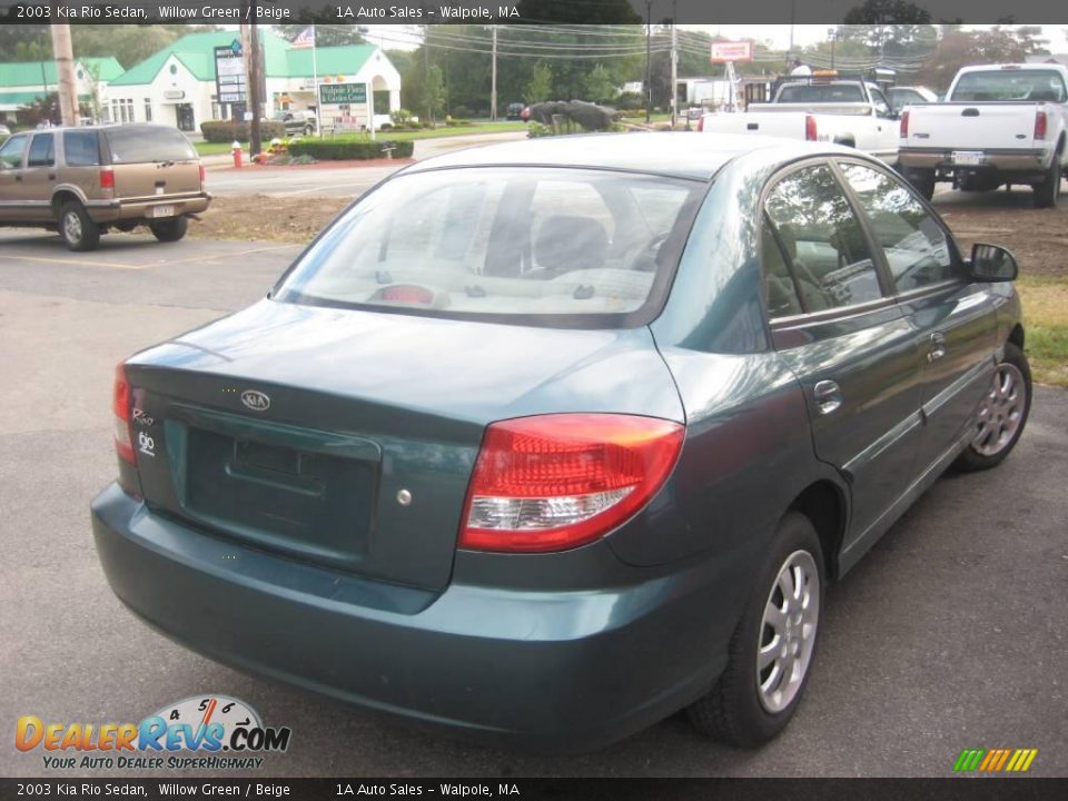 2003 Kia Rio Sedan Willow Green / Beige Photo #2