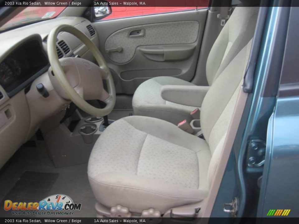 2003 Kia Rio Sedan Willow Green / Beige Photo #3