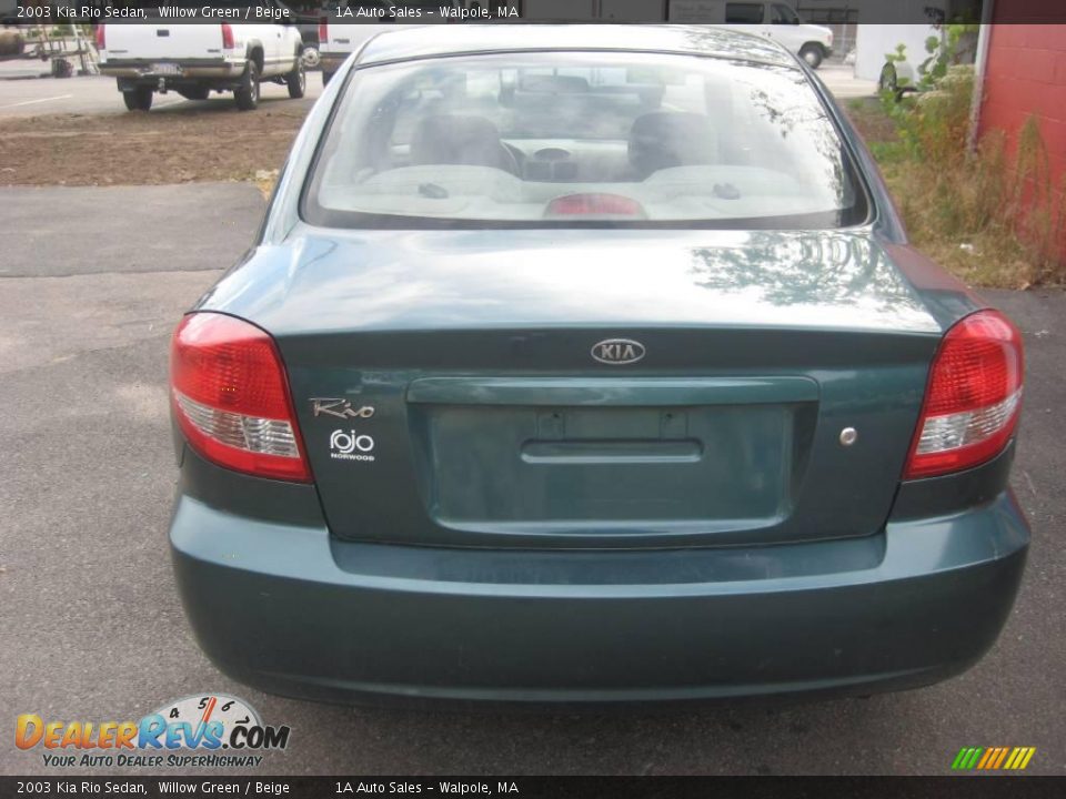 2003 Kia Rio Sedan Willow Green / Beige Photo #12