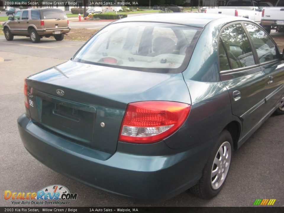 2003 Kia Rio Sedan Willow Green / Beige Photo #13