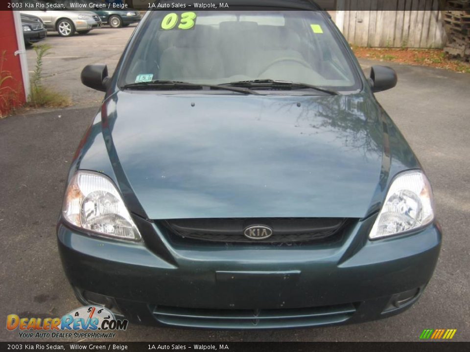 2003 Kia Rio Sedan Willow Green / Beige Photo #18
