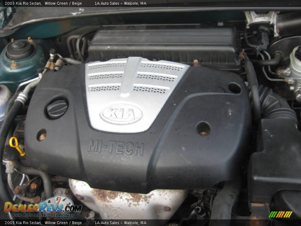2003 Kia Rio Sedan Willow Green / Beige Photo #19