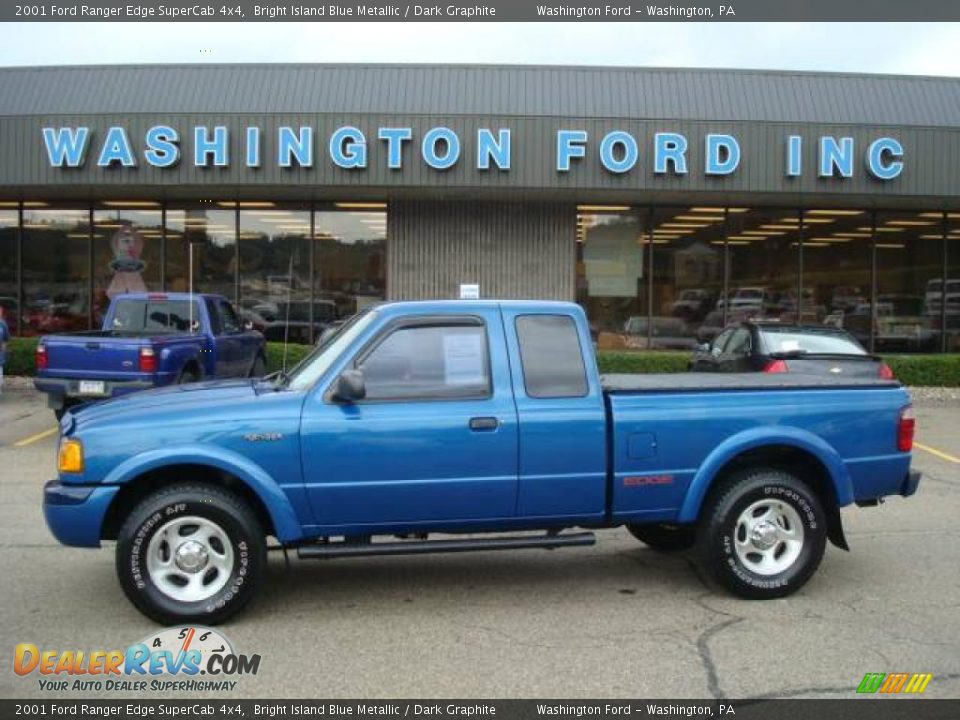 2001 Ford Ranger Edge SuperCab 4x4 Bright Island Blue Metallic / Dark Graphite Photo #1