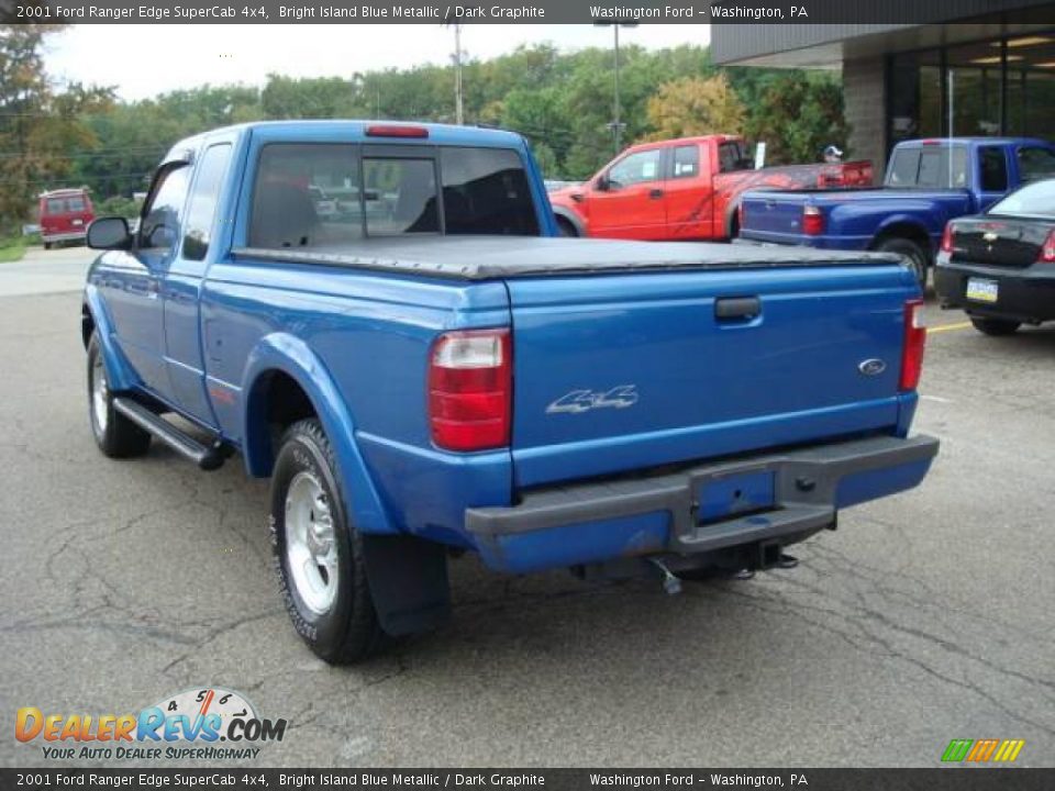 2001 Ford Ranger Edge SuperCab 4x4 Bright Island Blue Metallic / Dark Graphite Photo #2