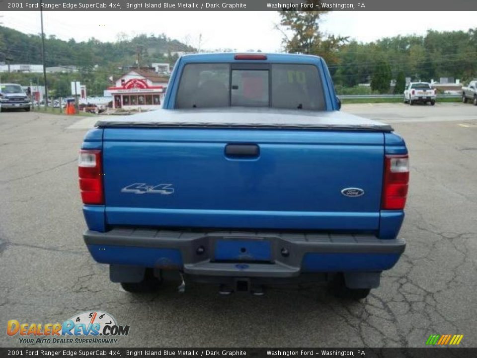 2001 Ford Ranger Edge SuperCab 4x4 Bright Island Blue Metallic / Dark Graphite Photo #3