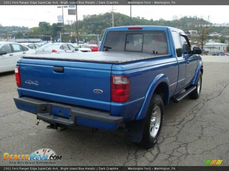 2001 Ford Ranger Edge SuperCab 4x4 Bright Island Blue Metallic / Dark Graphite Photo #4