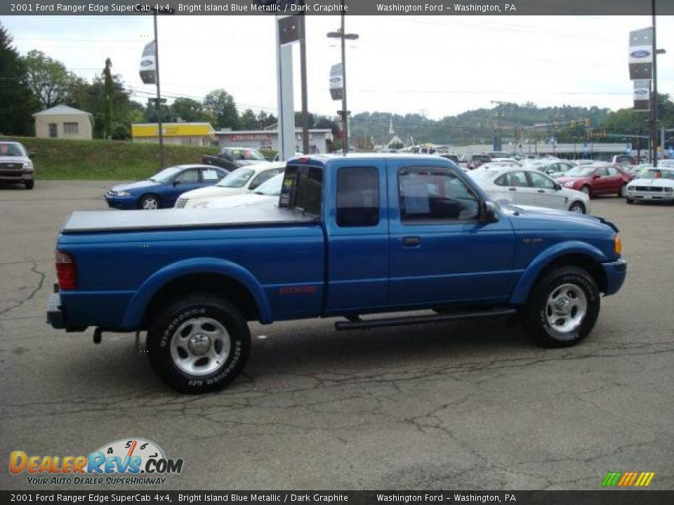 2001 Ford Ranger Edge SuperCab 4x4 Bright Island Blue Metallic / Dark Graphite Photo #5