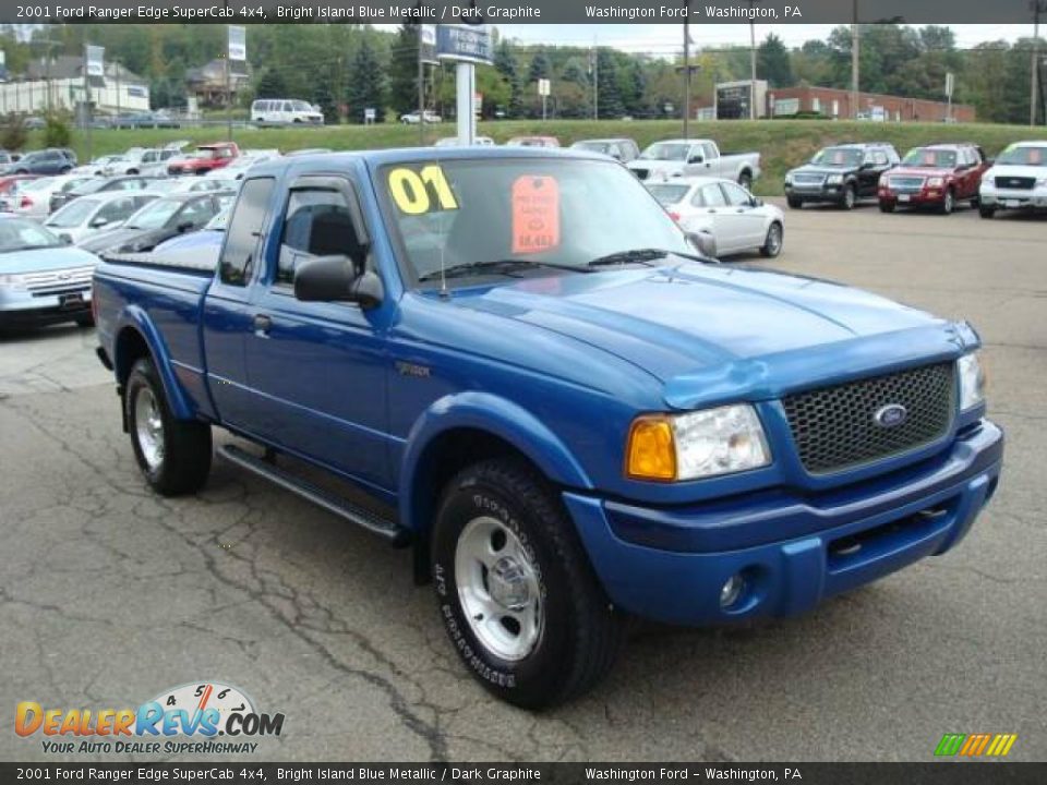 2001 Ford Ranger Edge SuperCab 4x4 Bright Island Blue Metallic / Dark Graphite Photo #6
