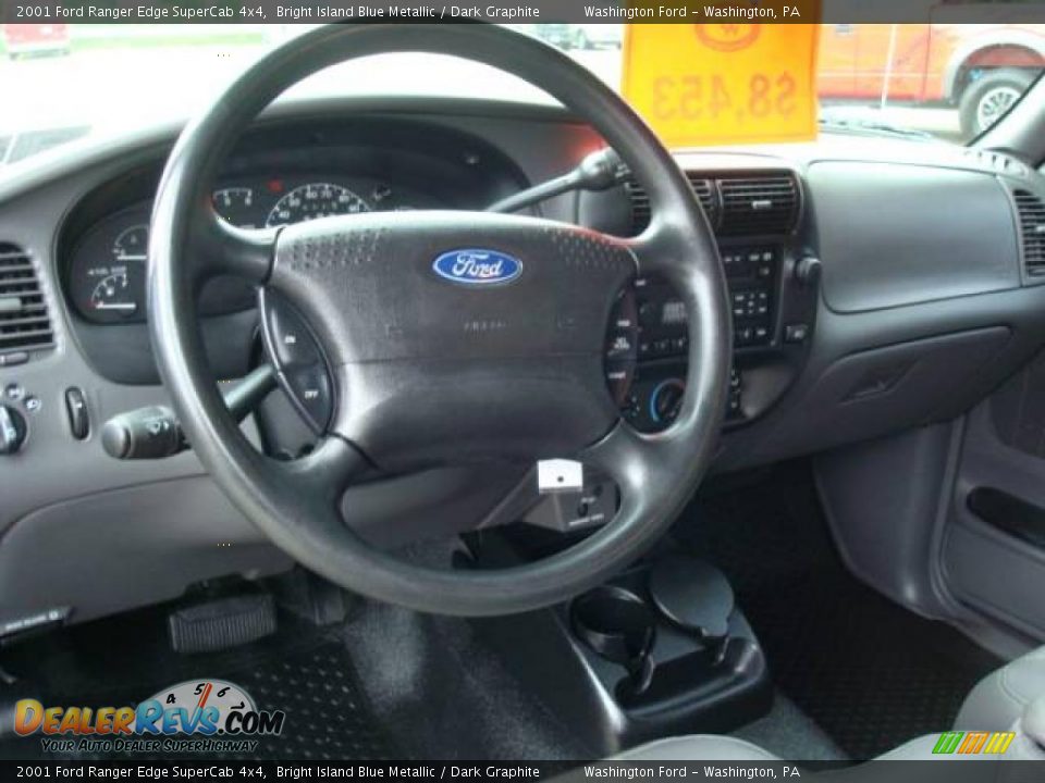 2001 Ford Ranger Edge SuperCab 4x4 Bright Island Blue Metallic / Dark Graphite Photo #13