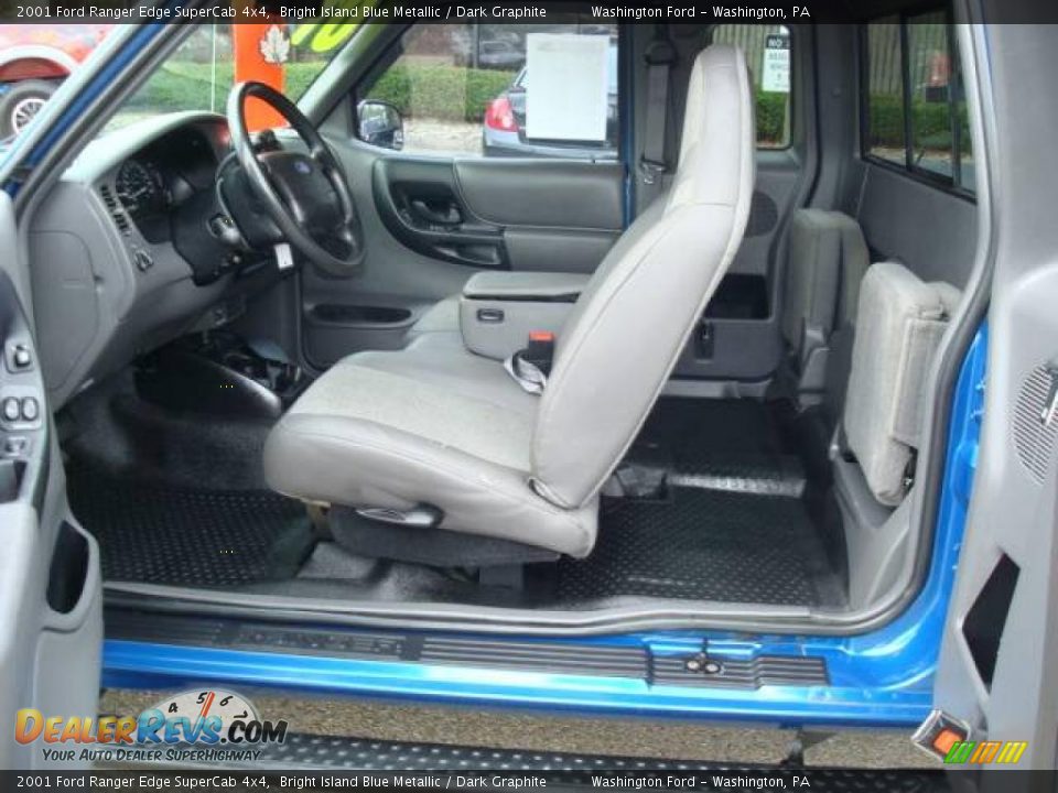2001 Ford Ranger Edge SuperCab 4x4 Bright Island Blue Metallic / Dark Graphite Photo #15