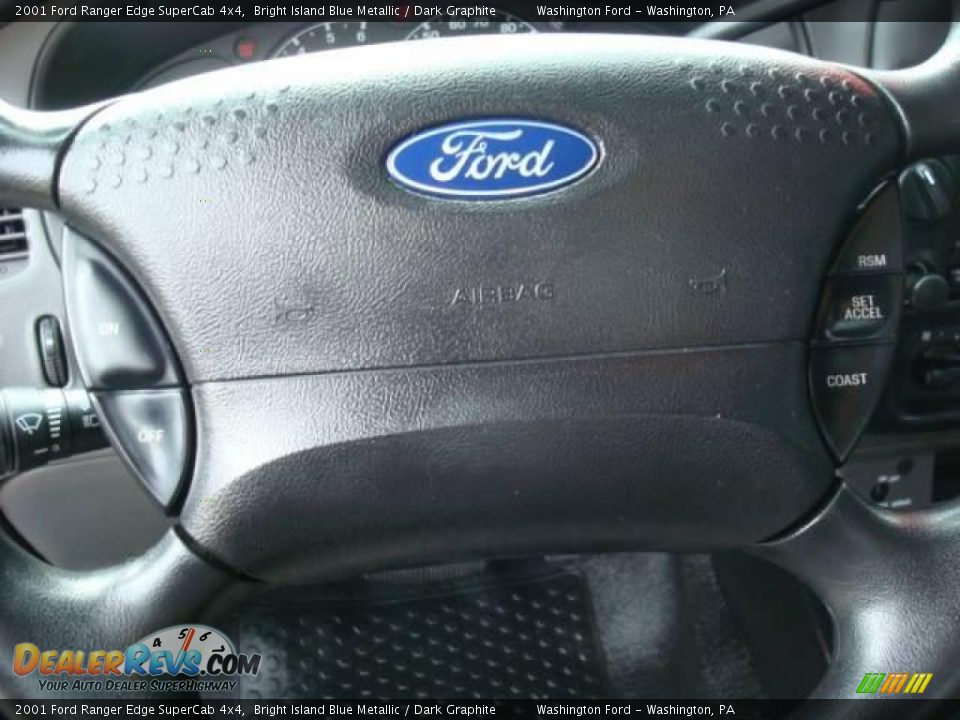 2001 Ford Ranger Edge SuperCab 4x4 Bright Island Blue Metallic / Dark Graphite Photo #16