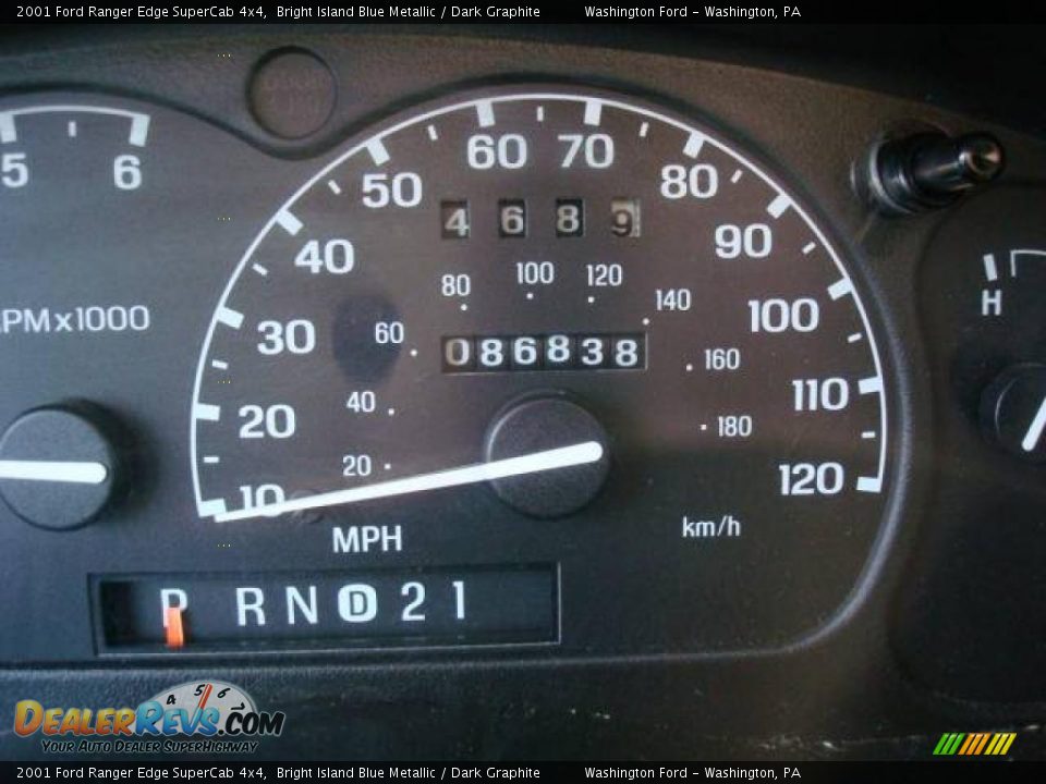 2001 Ford Ranger Edge SuperCab 4x4 Bright Island Blue Metallic / Dark Graphite Photo #20