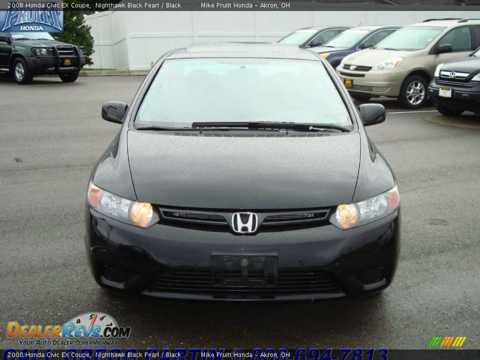 2008 Honda Civic EX Coupe Nighthawk Black Pearl / Black Photo #4