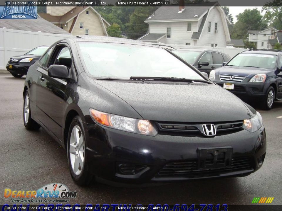 2008 Honda Civic EX Coupe Nighthawk Black Pearl / Black Photo #5