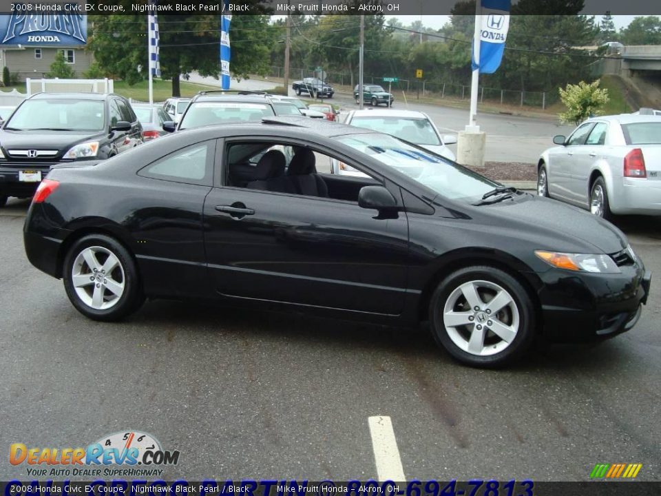 2008 Honda Civic EX Coupe Nighthawk Black Pearl / Black Photo #6