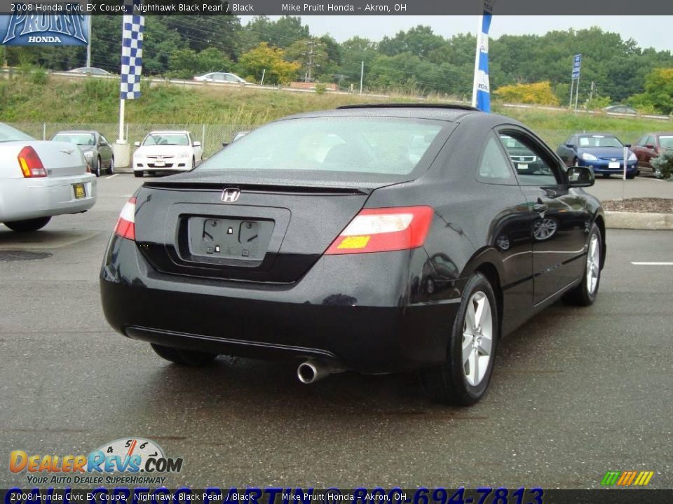 2008 Honda Civic EX Coupe Nighthawk Black Pearl / Black Photo #7